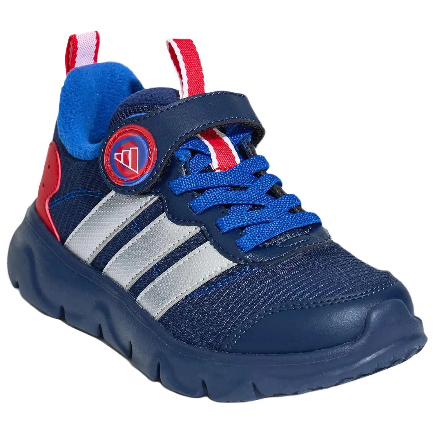 Детские кроссовки для бега с шнуровкой Playflow 2.0 Adidas, Dark Indigo/Metallic Silver/Pure Gemstone Red — фото 4