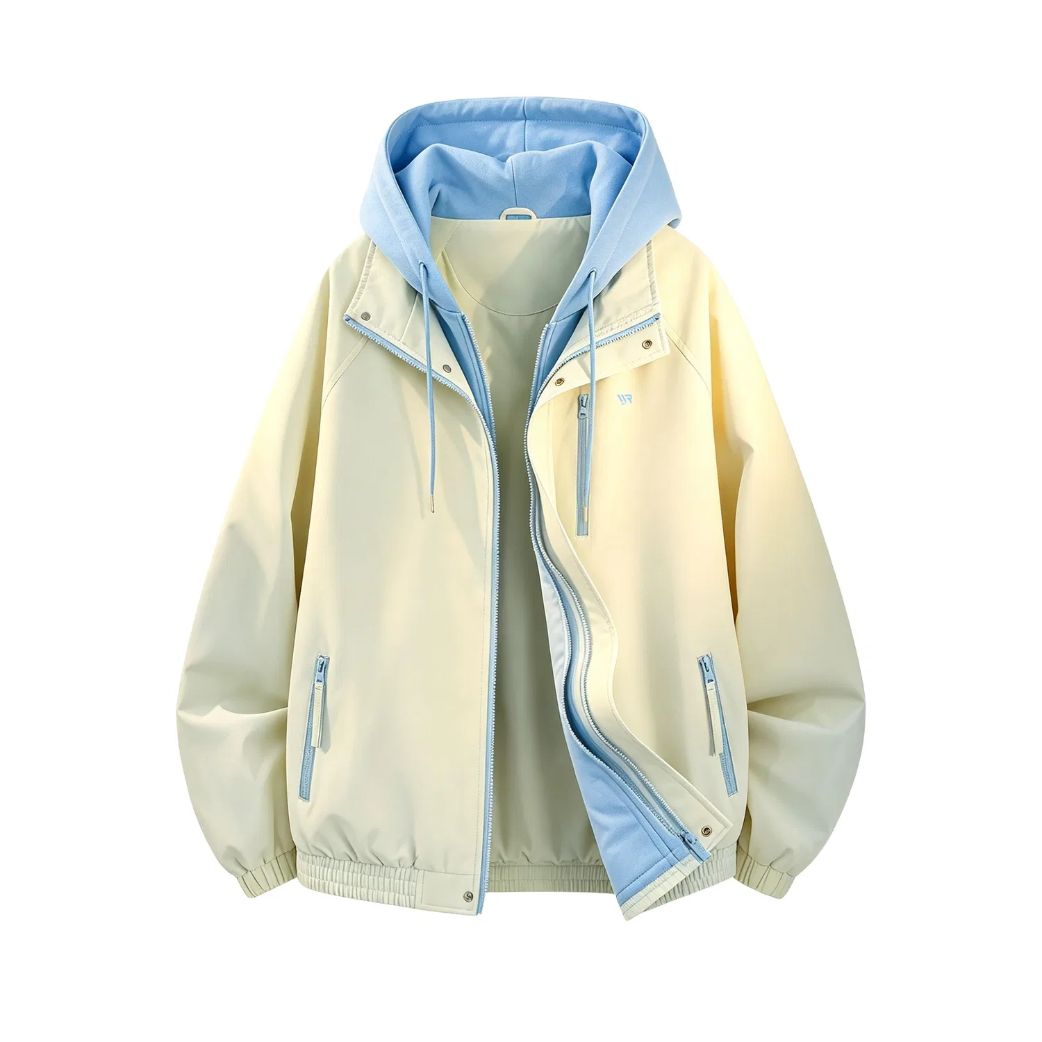 Детская ветровка с капюшоном, прямой крой, Light Yellow (DIY Badge), WARRIOR