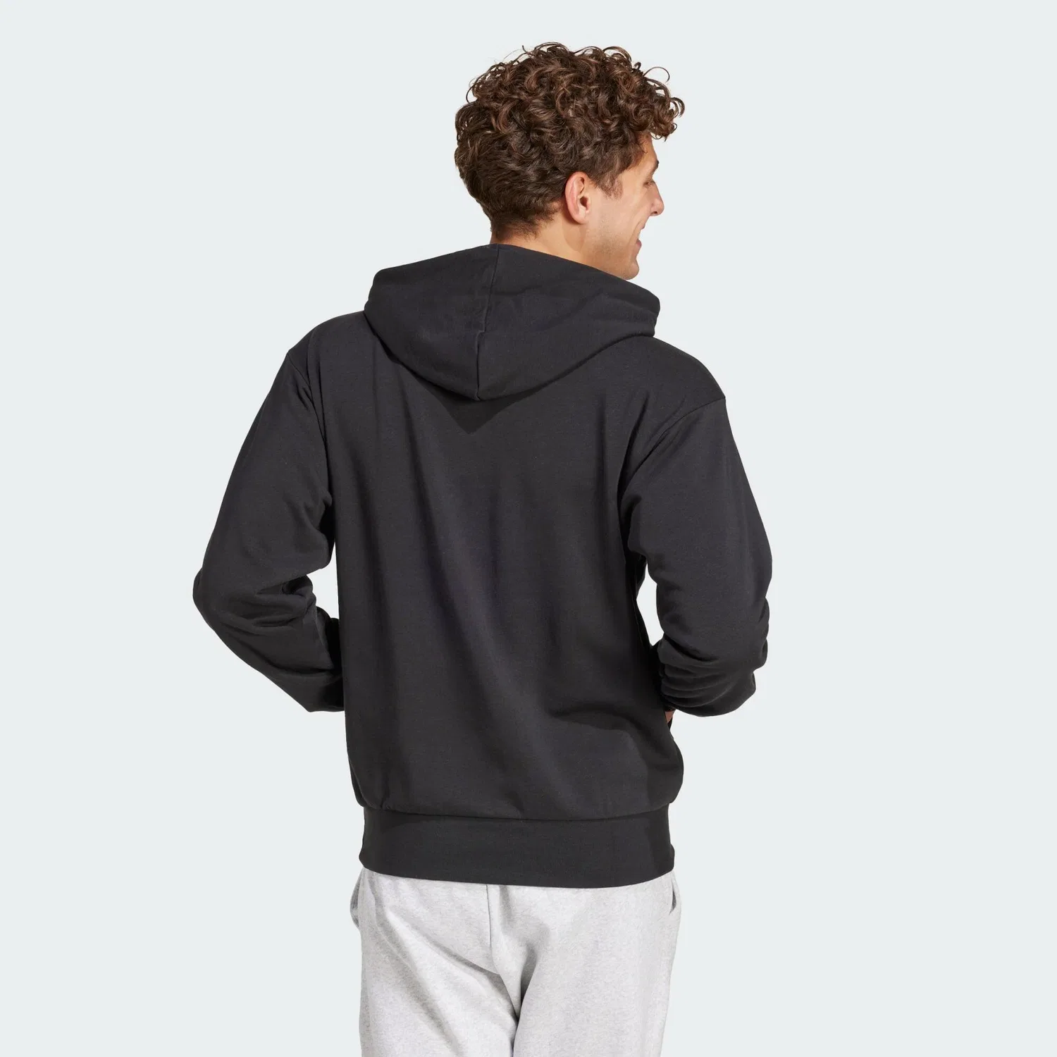 Мужское худи из футера Essentials Feelcozy French Terry Adidas, Schwarz Weiss — фото 3