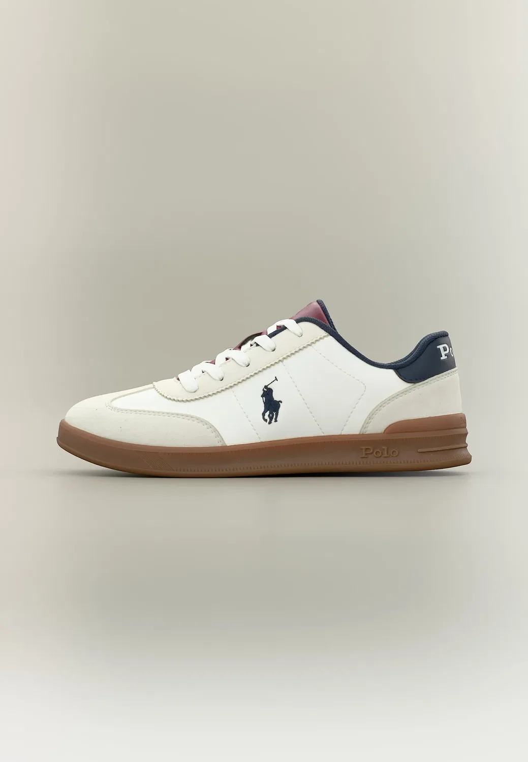 Холлис - тренеры Polo Ralph Lauren, Paper White Smooth/Grey/Dark Red/Navy