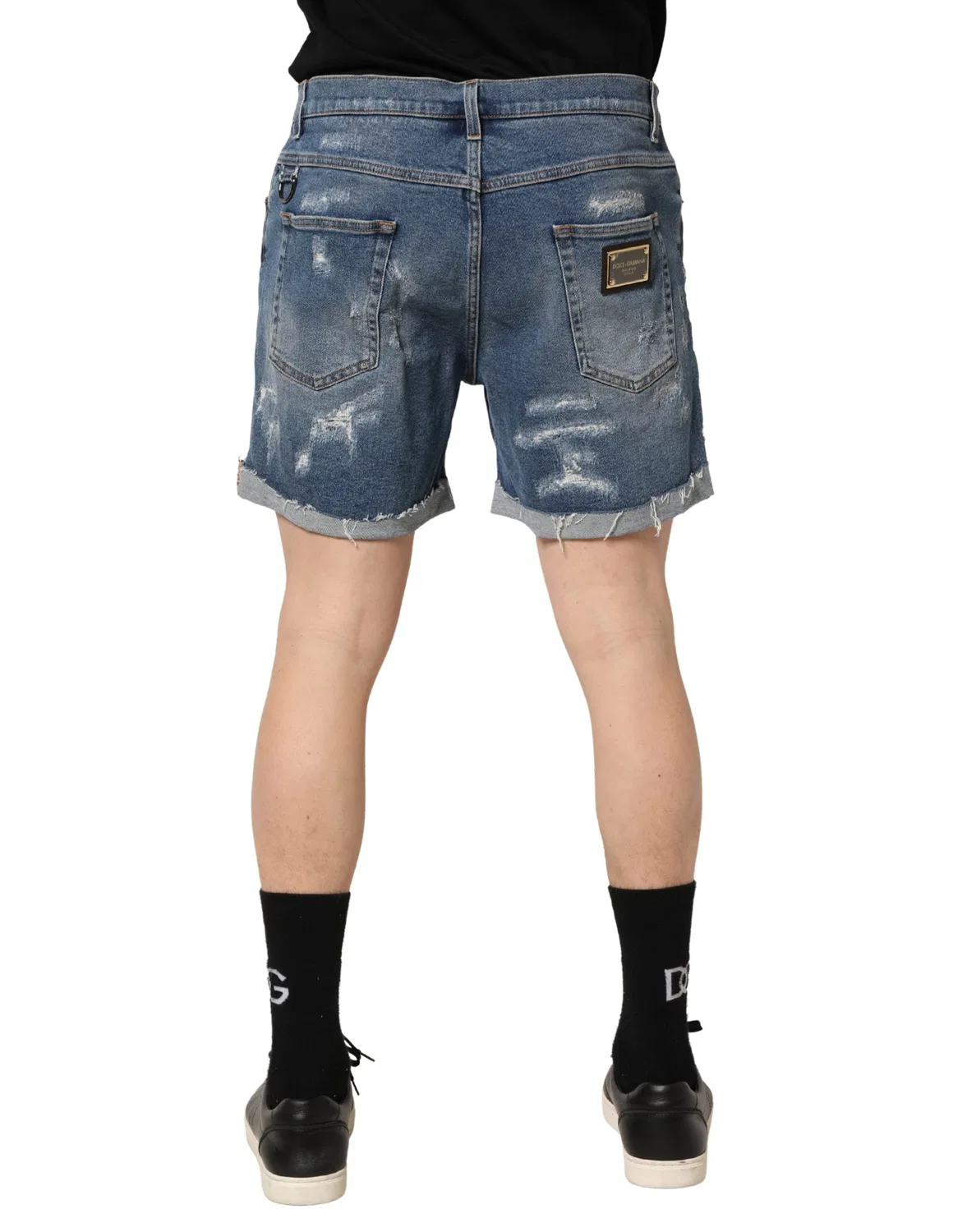 Мужские шорты-бермуды с потертостями Bermuda Denim Shorts Dolce & Gabbana, Blue — фото 3