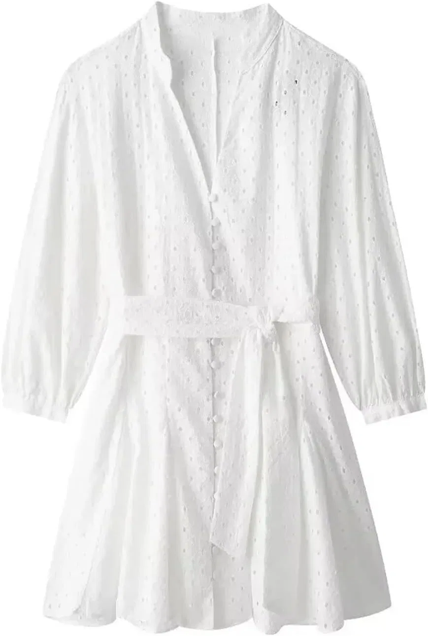 Женское пляжное платье мини с завязками White