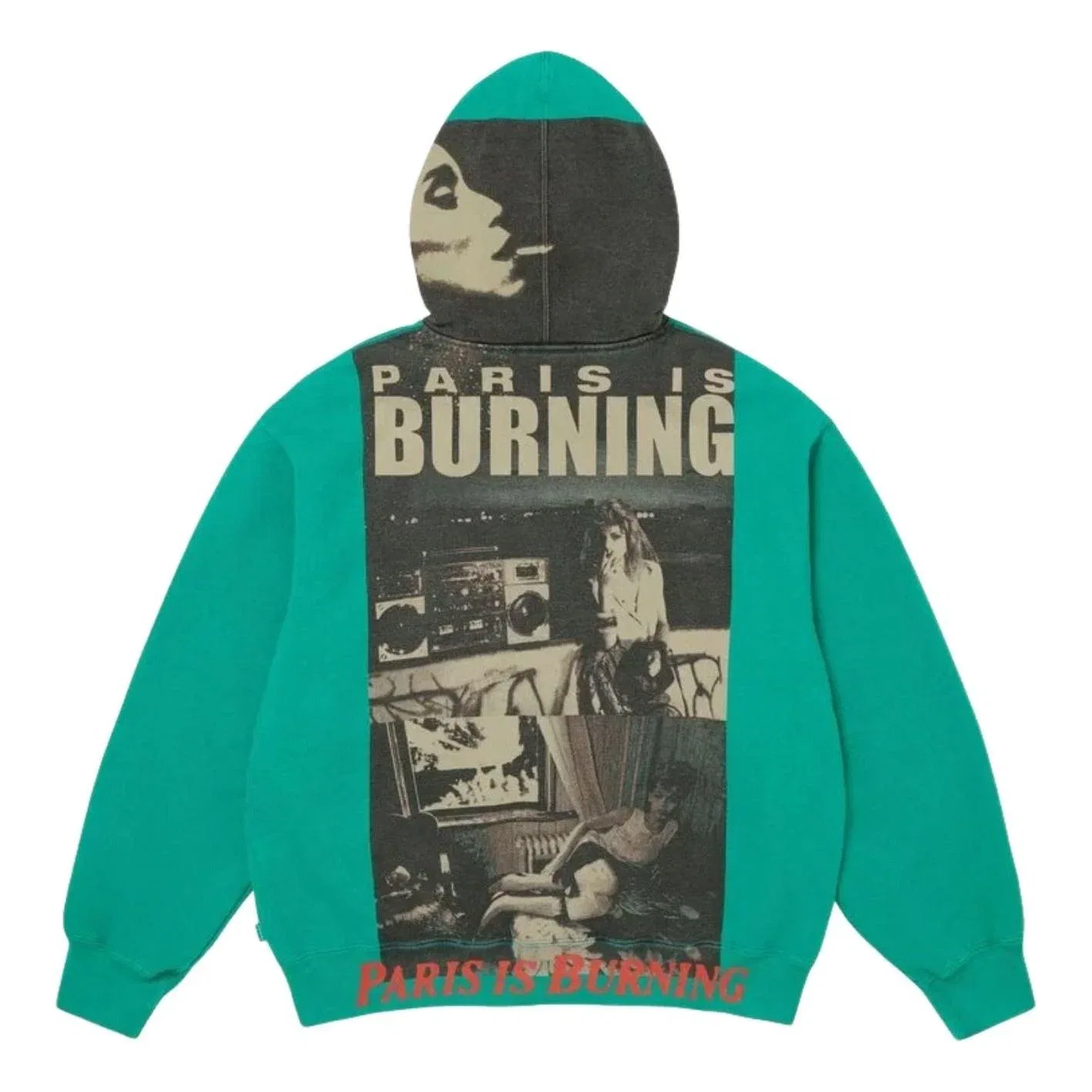 Мужское худи с принтом Paris Is Burning Supreme, зеленый