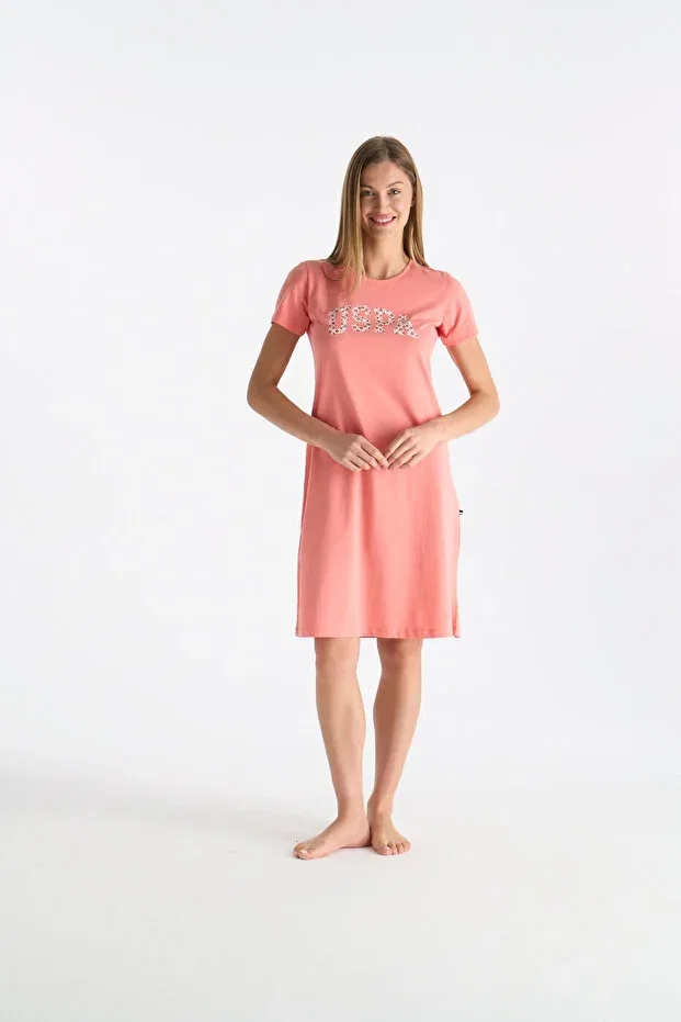 Женская ночная рубашка с коротким рукавом U.S. Polo Assn., Coral — фото 3