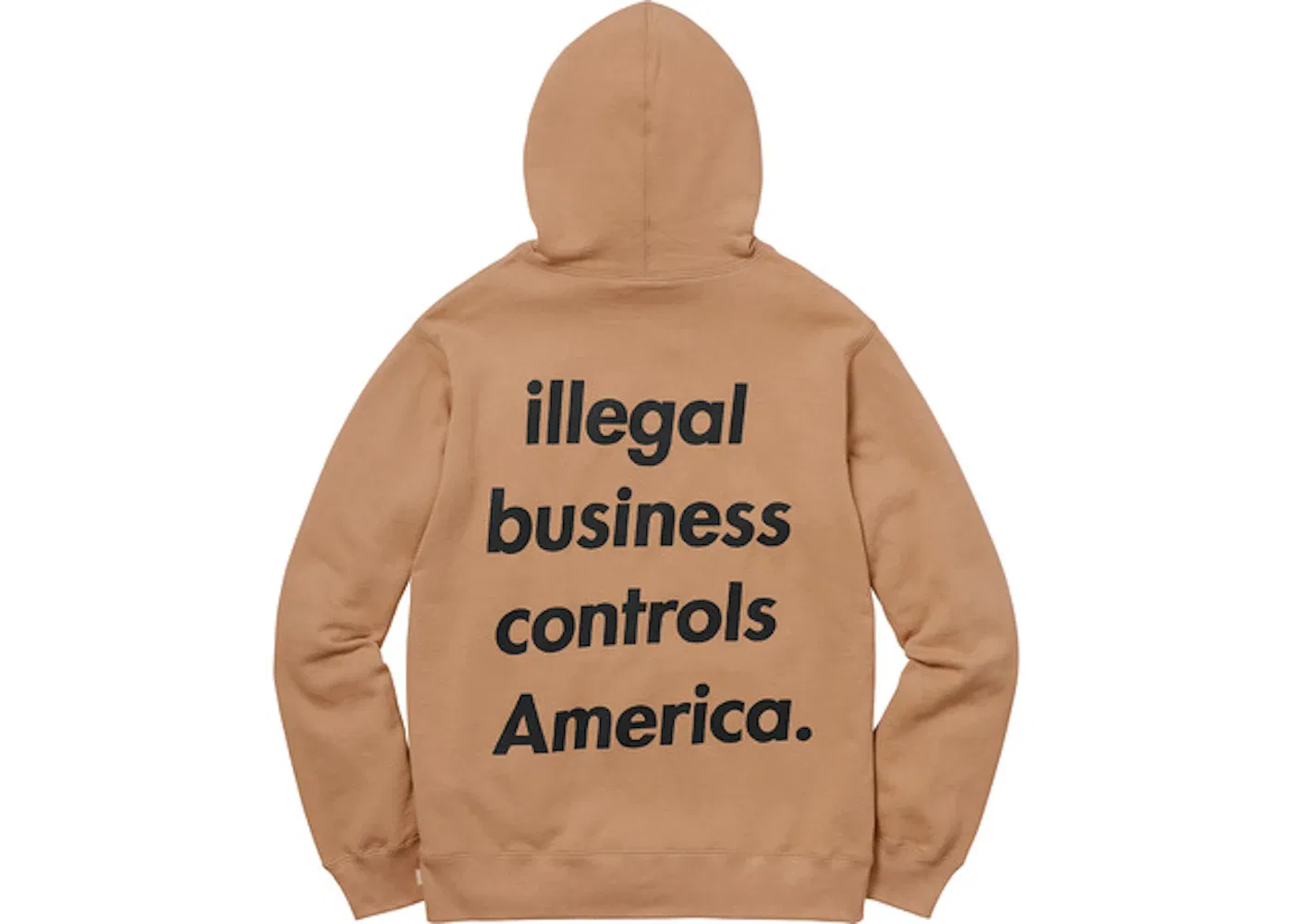 Мужской худи с принтом Supreme Illegal Business, Светло-Коричневый — фото 2