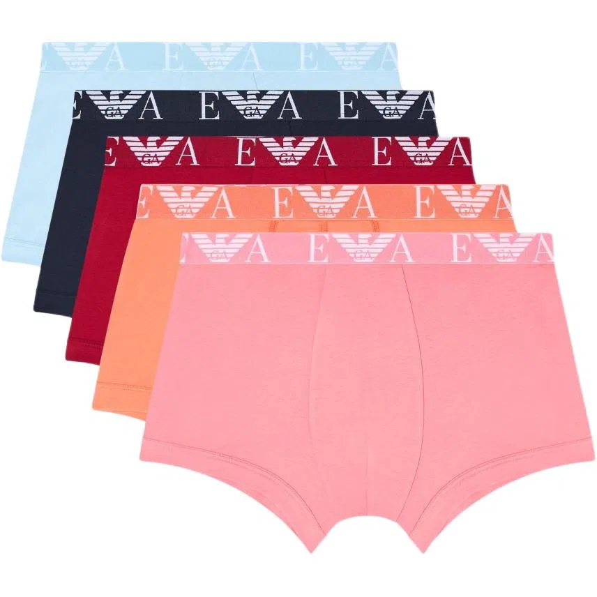 Мужские боксеры-слипы, комплект из 5 шт., Emporio Armani, Light Blue/Navy Blue/Red/Orange/Pink