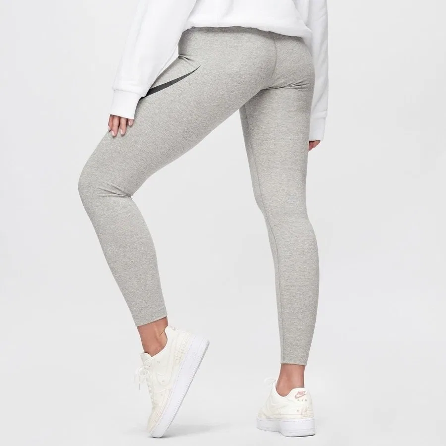 Женские леггинсы Nike Sportswear Swoosh Leg-A-See, Серый — фото 4