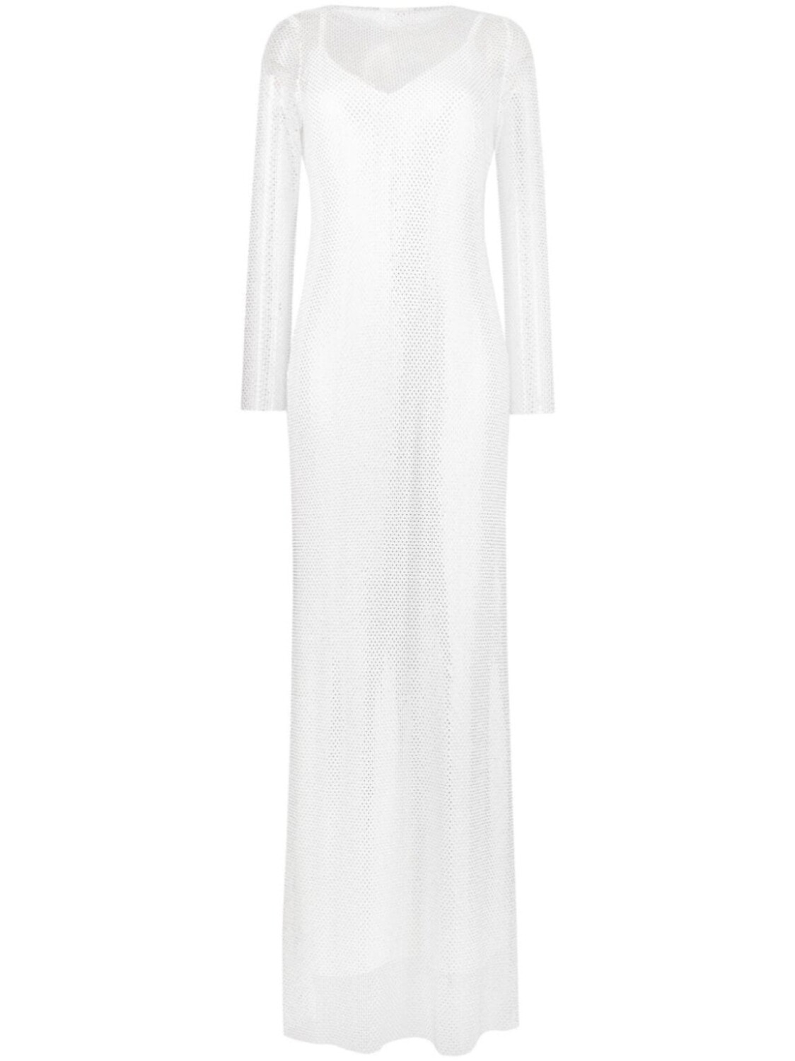 

Многослойное платье макси со стразами Max Mara, белый