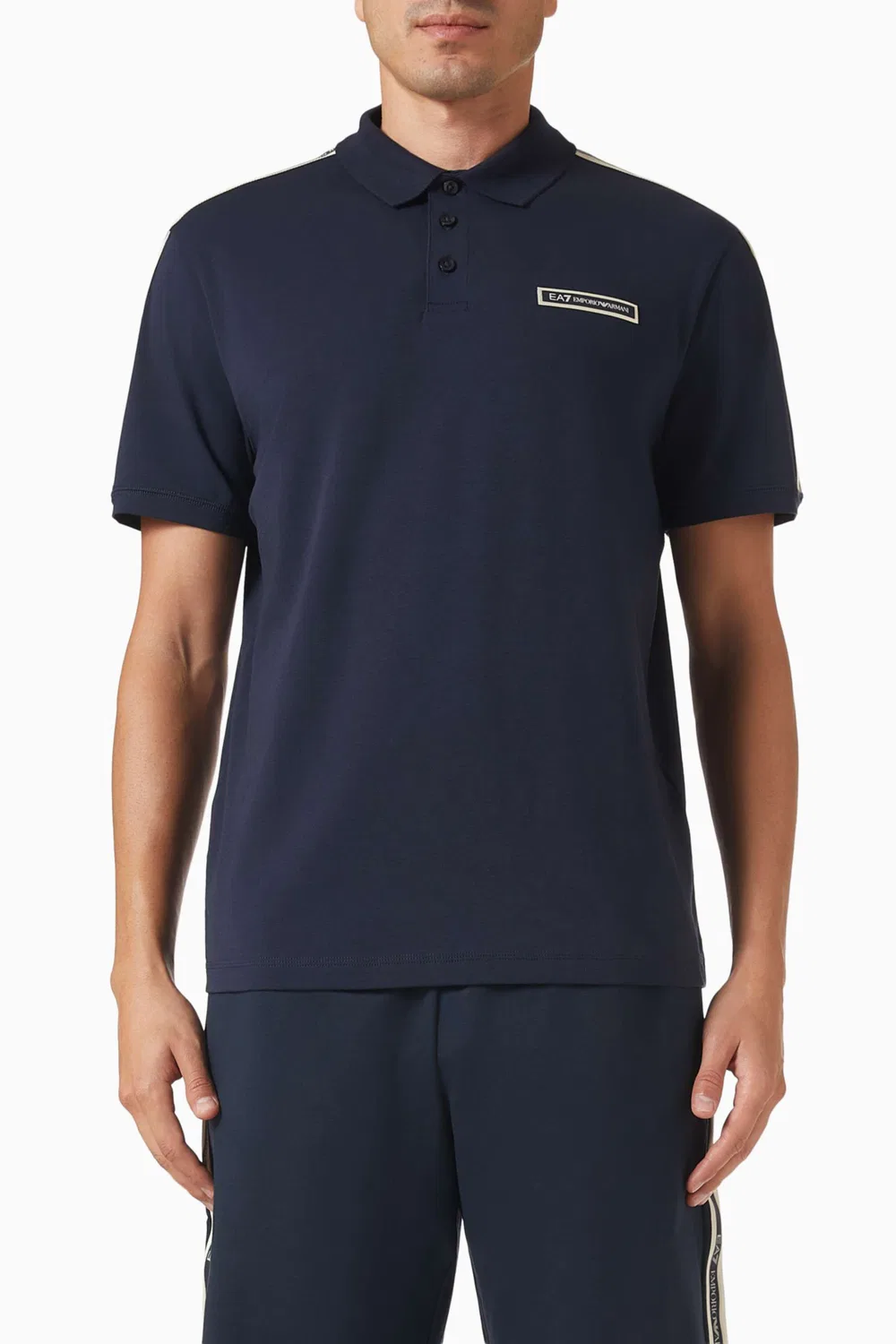 Поло синий Emporio Armani, синий