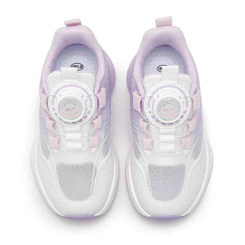 Детские кроссовки с дышащей сеткой White Purple (Unlined Mesh Breathable) WARRIOR — фото 4