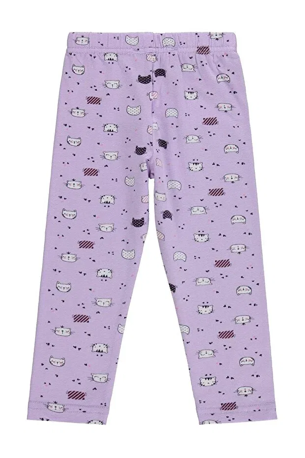 Детские леггинсы для девочек с принтом Cat-Themed Civil Girls, Purple — фото 2