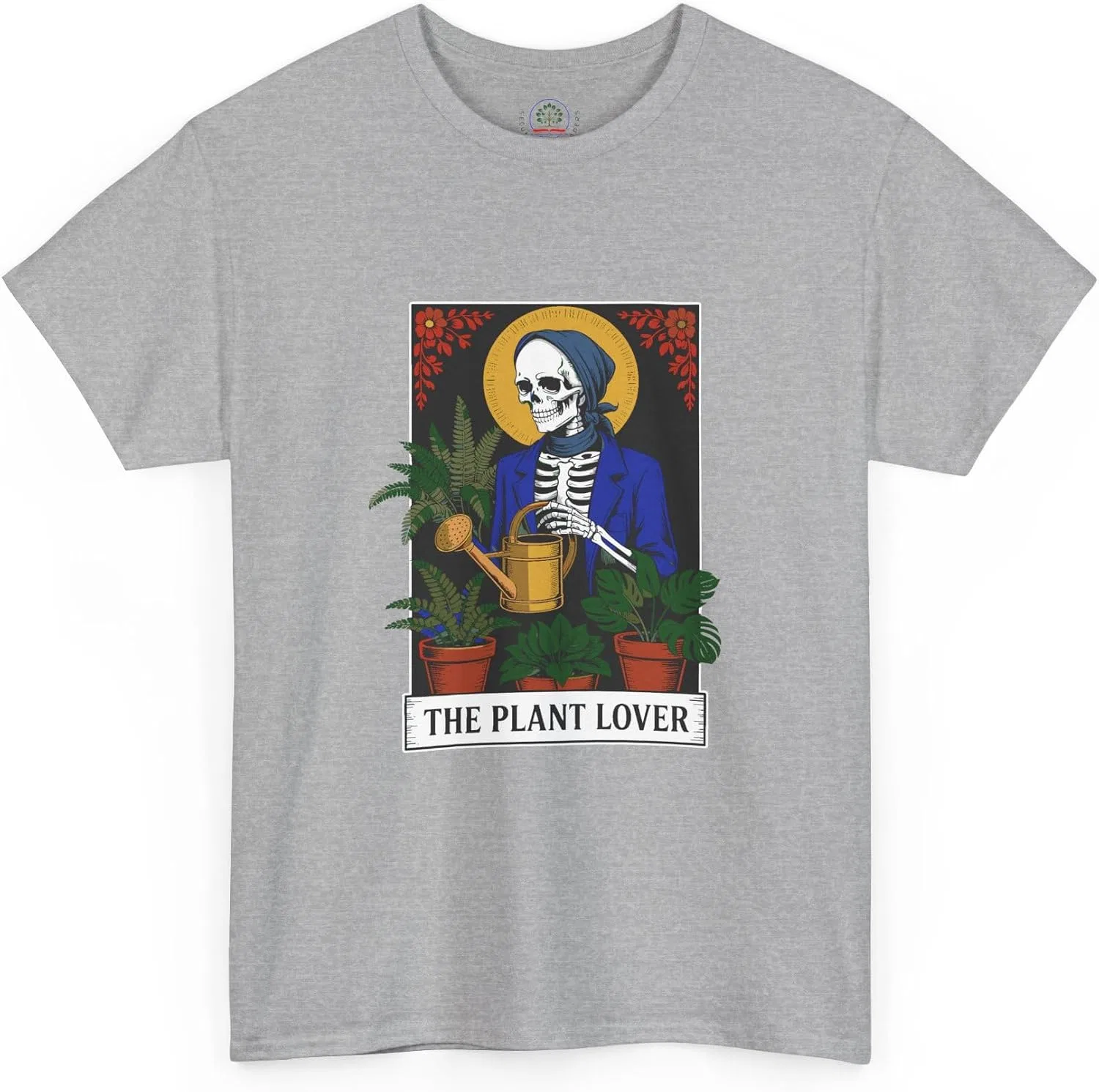 Мужская футболка с принтом Tarot Card Plant Lover Tee, серый меланж — фото 3