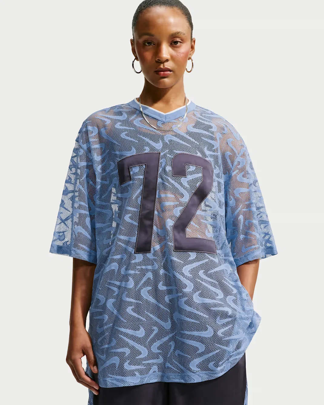 Женская футболка оверсайз Nike Sportswear Chill Lace, Work Blue/Gridiron/White