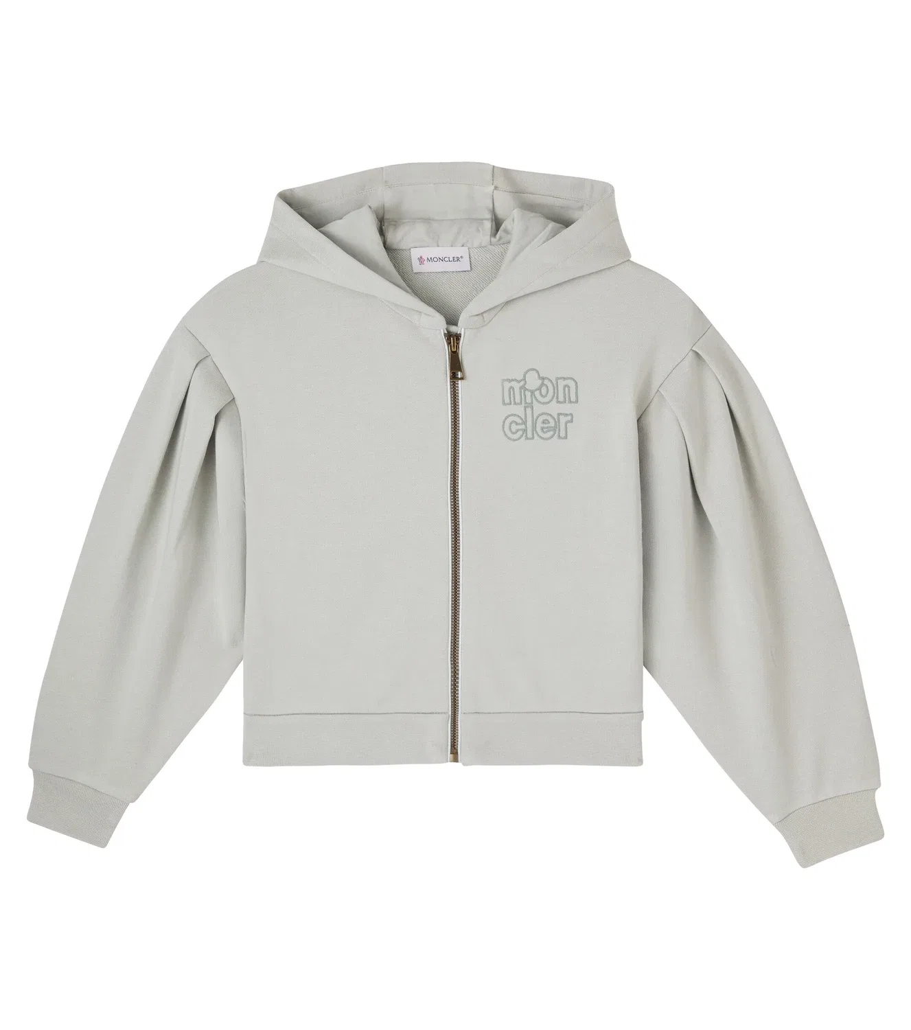 Укороченная толстовка с капюшоном Moncler Enfant, бирюзовый