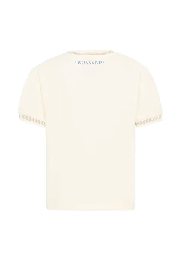 Футболка с вышивкой Print T-shirt Tru Trussardi Junior, ivory, слоновая кость — фото 2