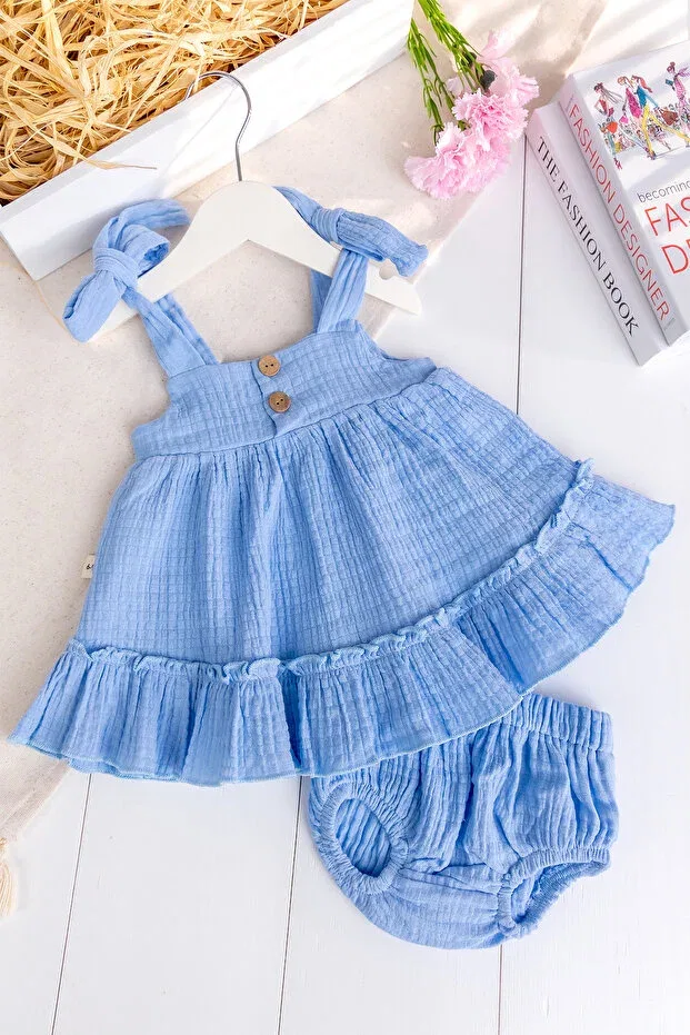 Детское платье для девочек хлопковое Babymod, Blue