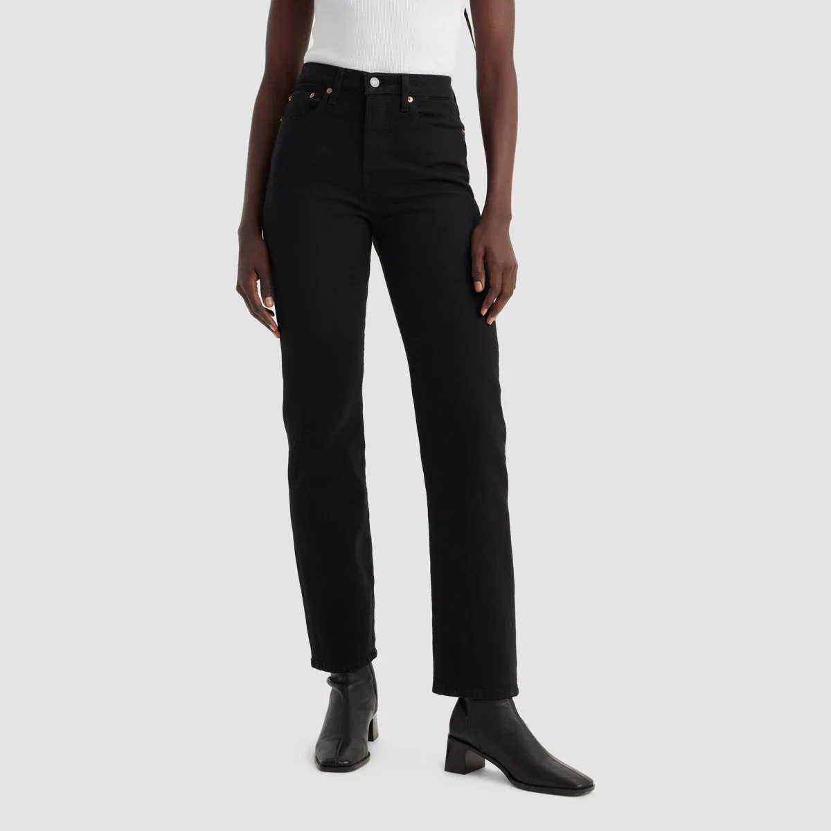 Женские джинсы с высокой посадкой Wedgie Straight Cropped Levi's, Soft Black
