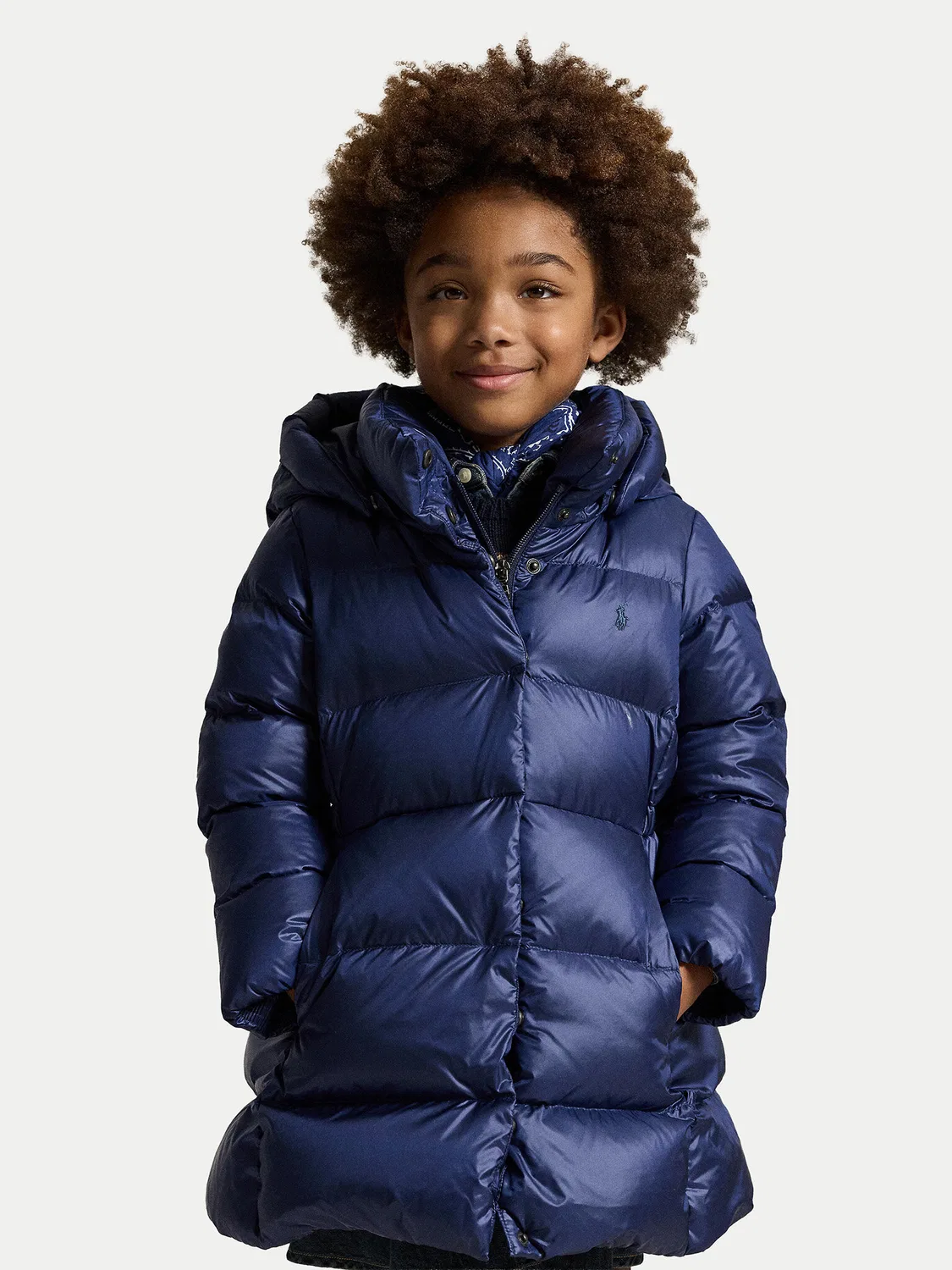 Зимняя куртка стандартного кроя для девочки Polo Ralph Lauren, темно-синий