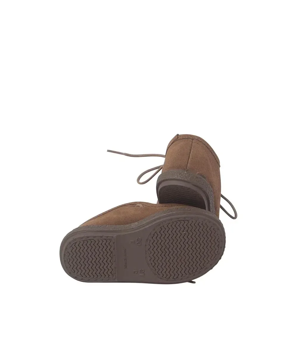 Кожаная обувь на шнурках для первых шагов малыша Pisamonas, Camel — фото 3
