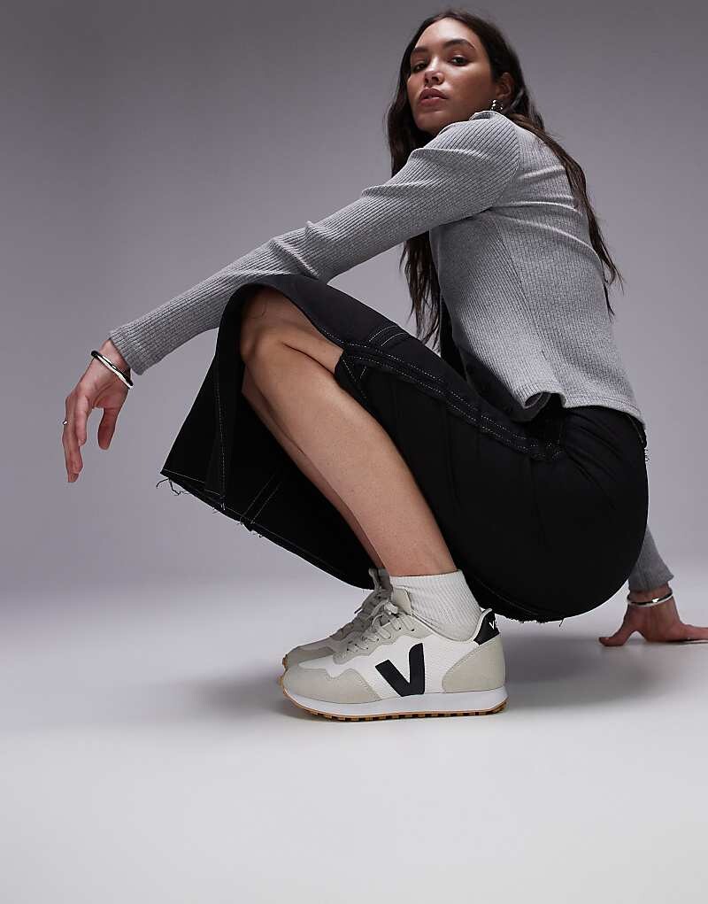 

VEJA – SDU Rec – кроссовки из натуральной Alveomesh бело-черного цвета, Черный, VEJA – SDU Rec – кроссовки из натуральной Alveomesh бело-черного цвета