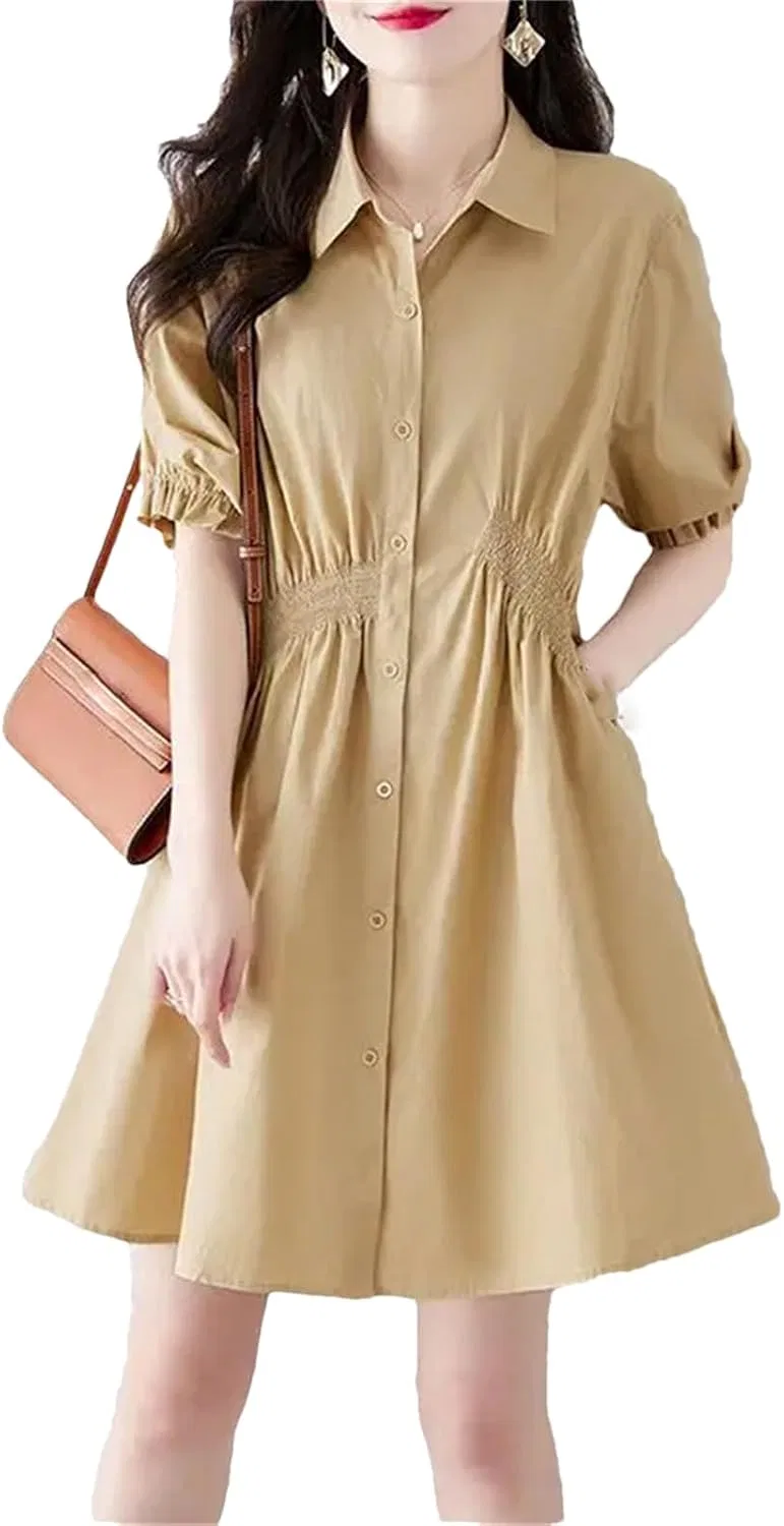Женское A-силуэта платье с запахом Vintage, Khaki