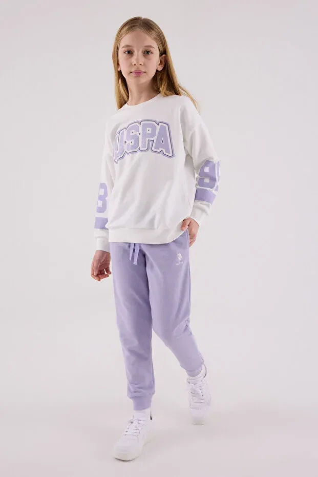 Детский спортивный комплект для девочек с принтом Licensed U.S. Polo Assn., White