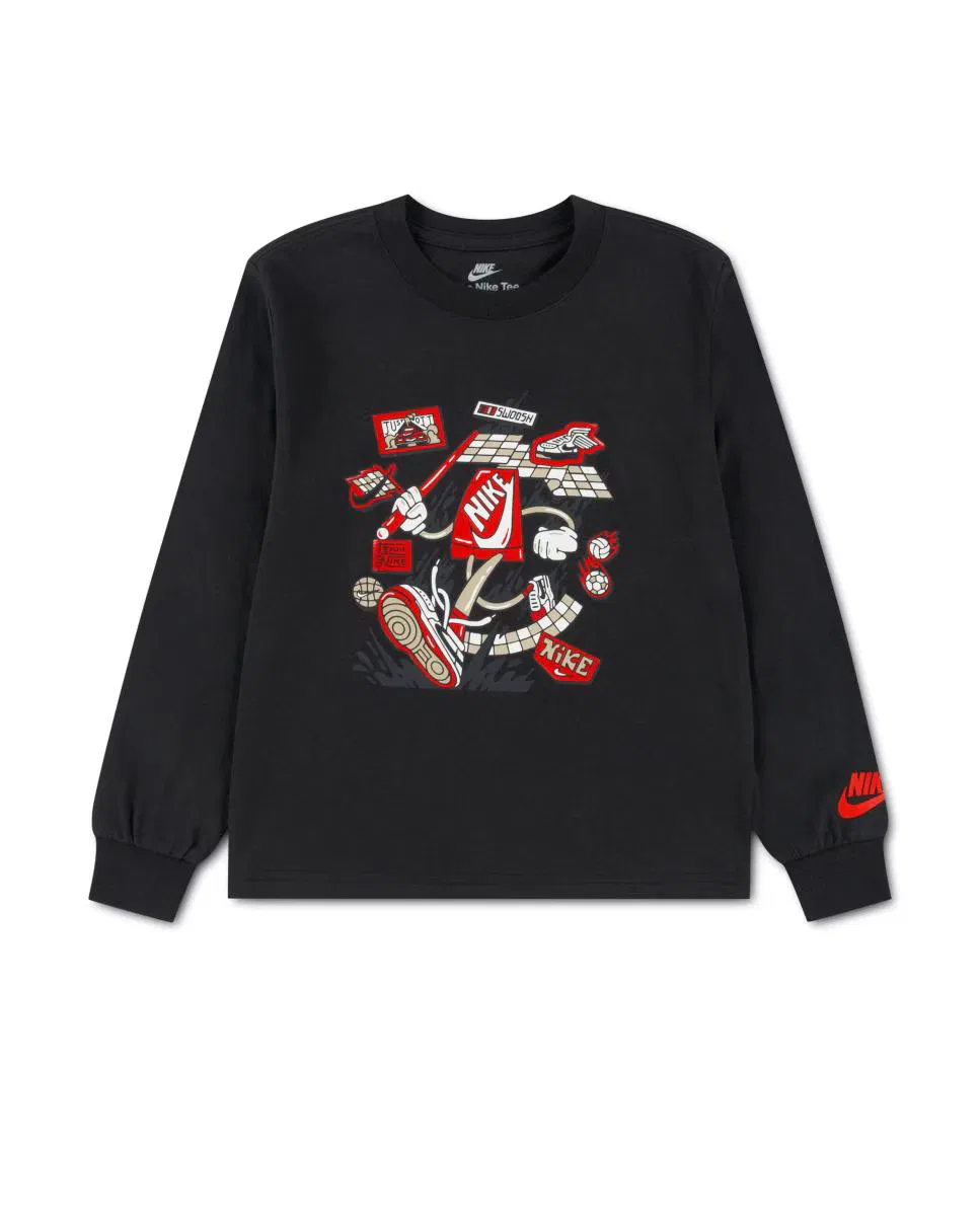 Футболка с длинным рукавом, Boxy, Nike, черный