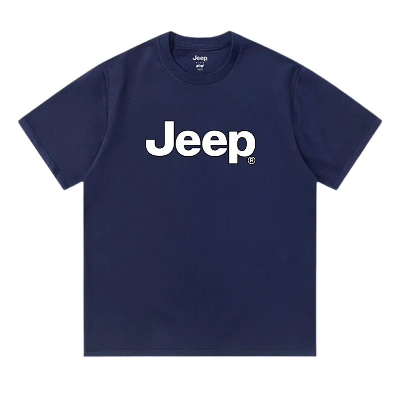 Детская футболка с круглым вырезом, хлопковая, модель Crew Neck Moderate Stretch, Jeep, Navy