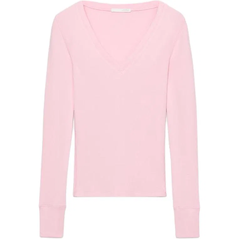 Женская футболка с V-образным вырезом Pink ZARA, Pink