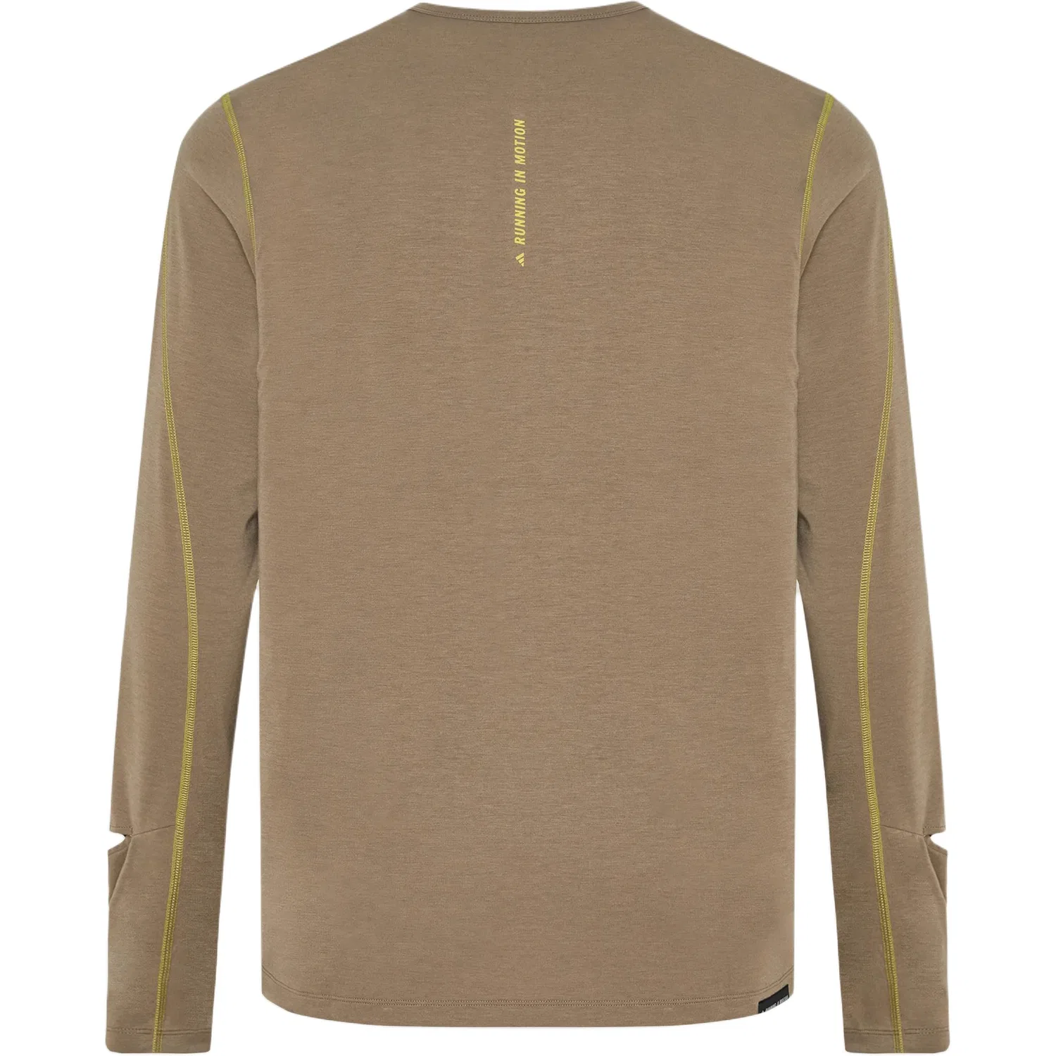 Мужская футболка для бега с круглым вырезом Adidas, Khaki Brown/Dark Yellow Green — фото 3