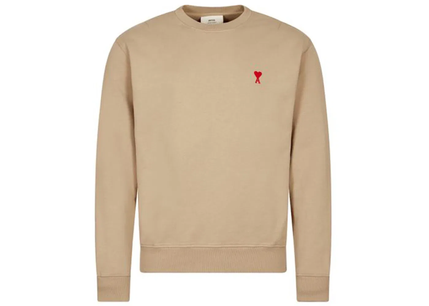 Мужской свитшот с круглым вырезом Classic Fit Crewneck Ami Paris, Beige/Red
