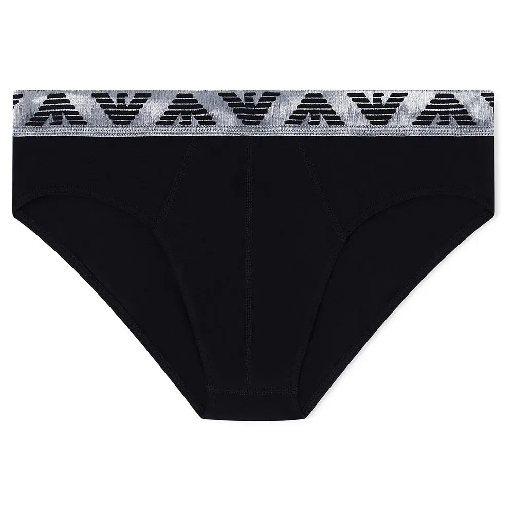 Мужские трусы с эластичным поясом с логотипом Emporio armani, Black — фото 2
