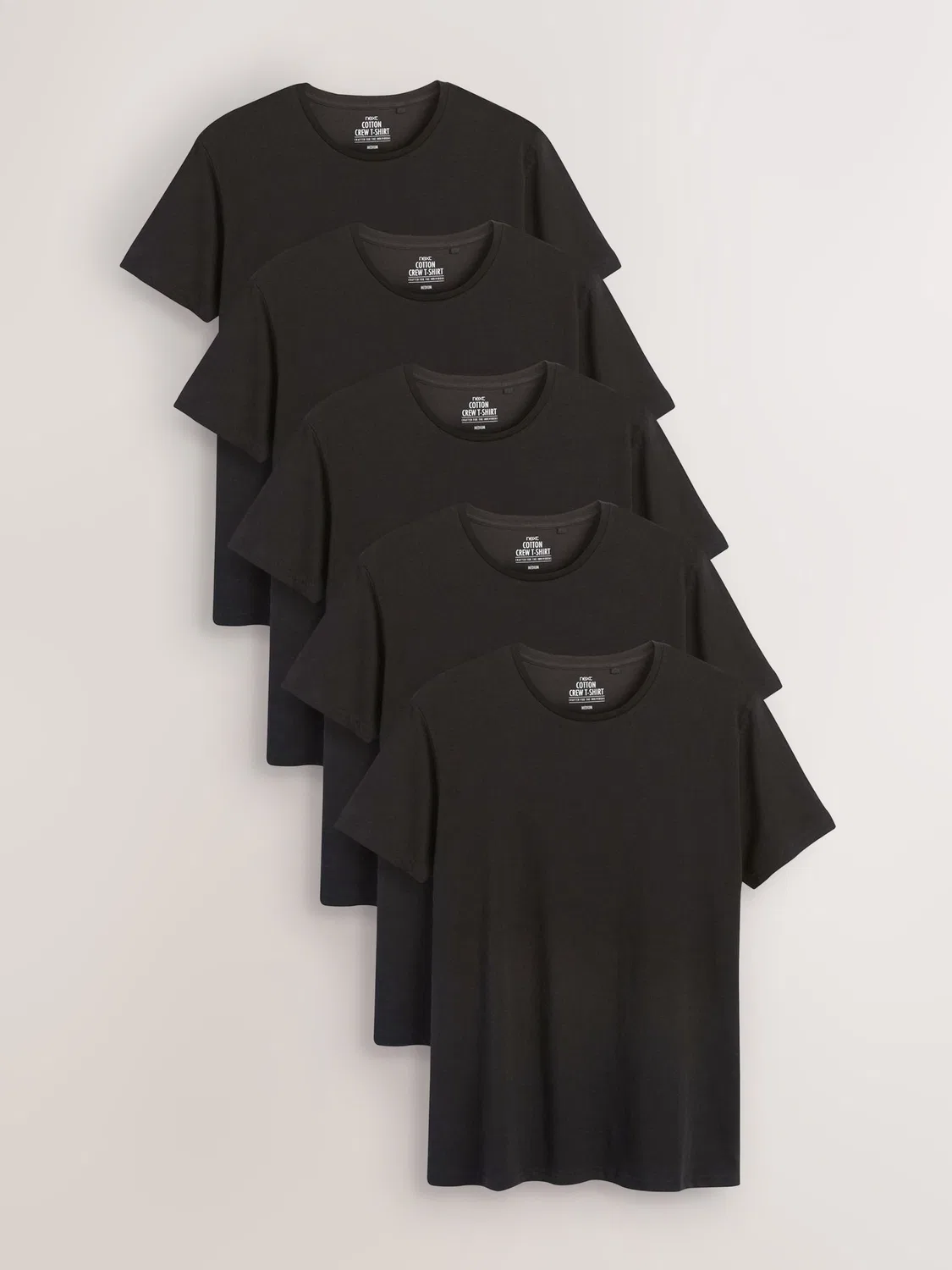 Футболки с коротким рукавом, 5 шт., Slim Fit Next, черный