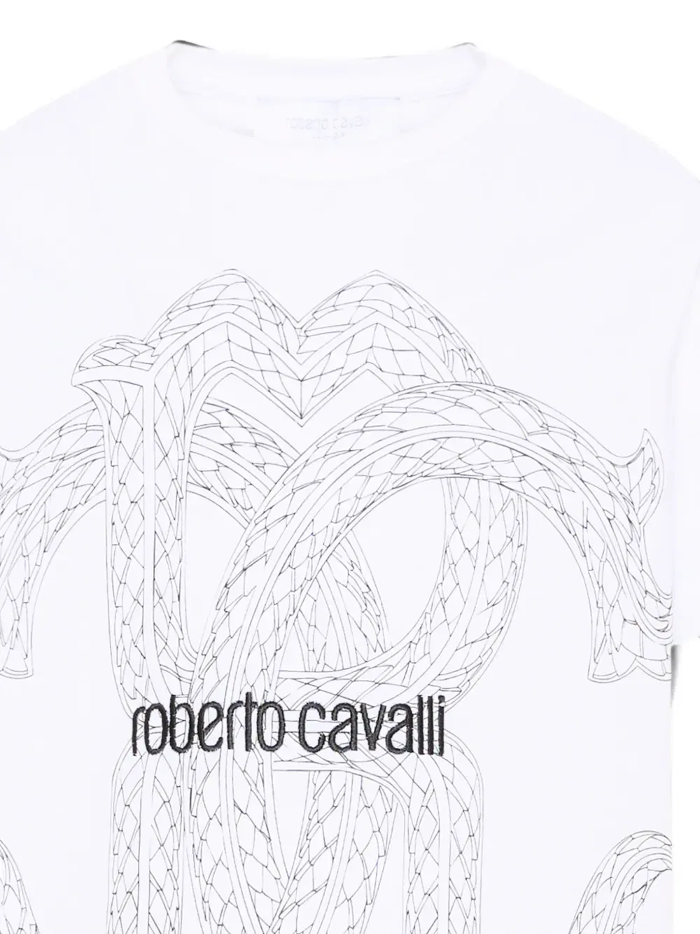 Футболка с монограммным принтом Roberto Cavalli Junior, белый — фото 3