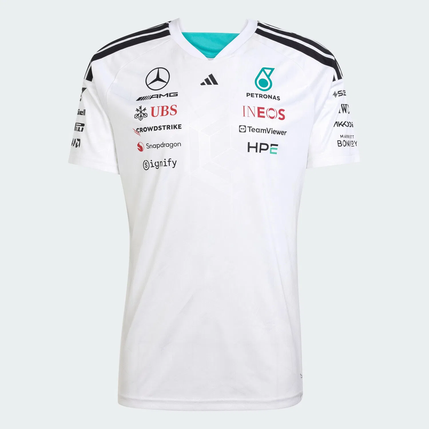 Мужская футболка с принтом Mercedes-AMG Petronas Formula 1 Team Driver Trikot Adidas, Weiss — фото 2