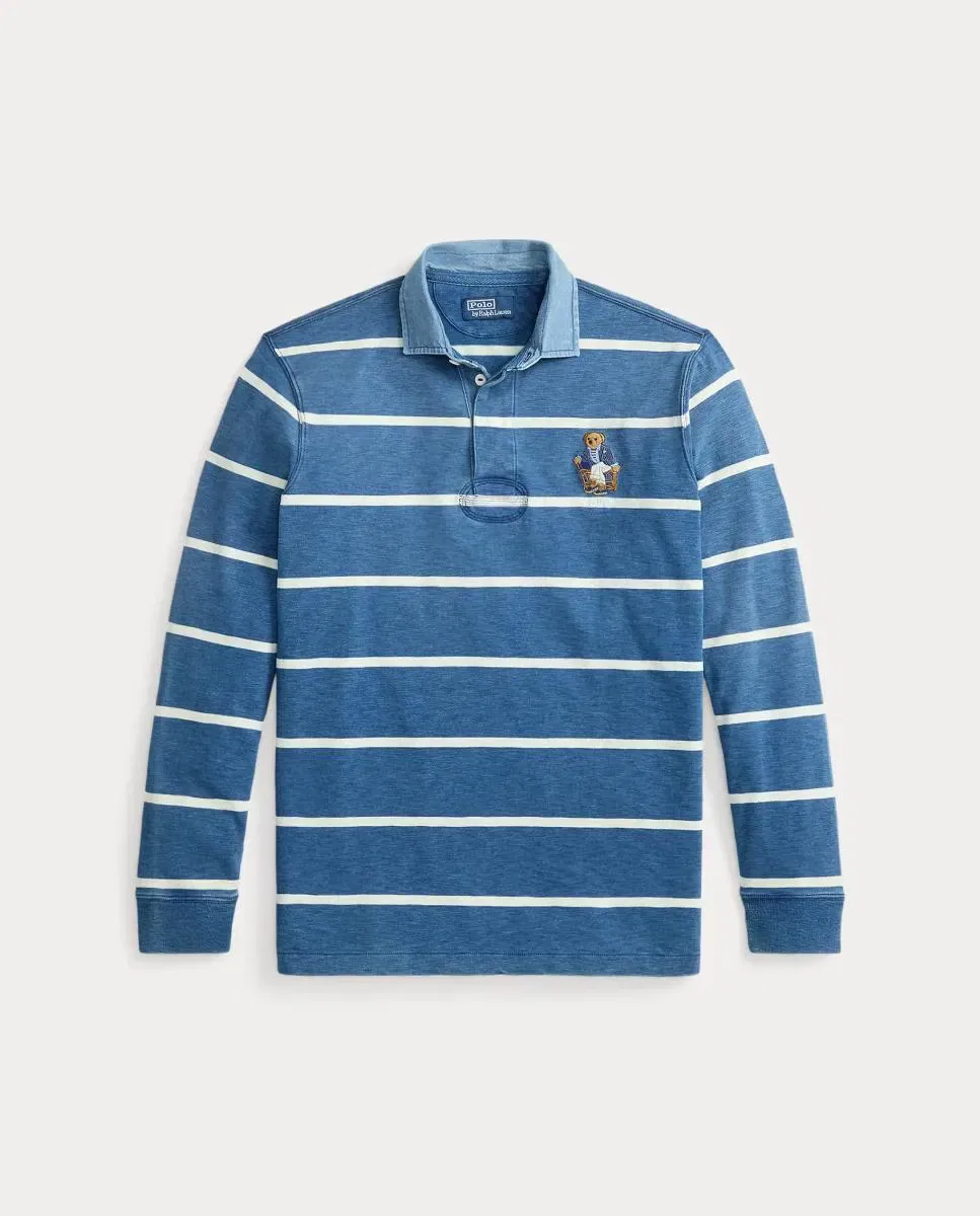 Мужской поло с длинным рукавом Polo Bear Polo Ralph Lauren, Azul Índigo — фото 4
