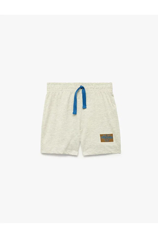 Детские шорты для мальчиков с принтом Cotton Waist Tie Printed Shorts Koton, Gray — фото 4