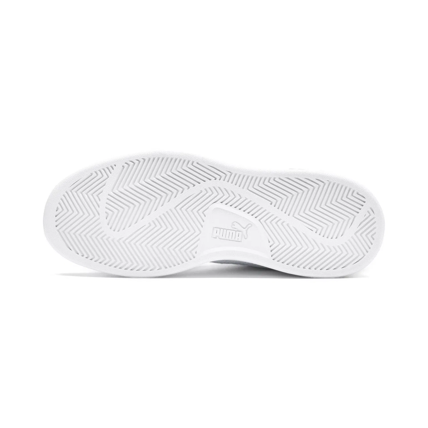 Детские кроссовки с кожаным верхом Smash v2 Puma, Weiss — фото 4