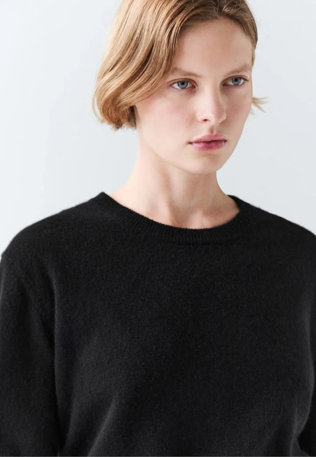 Свитер с длинными рукавами из 100% кашемира Massimo Dutti, Black — фото 3