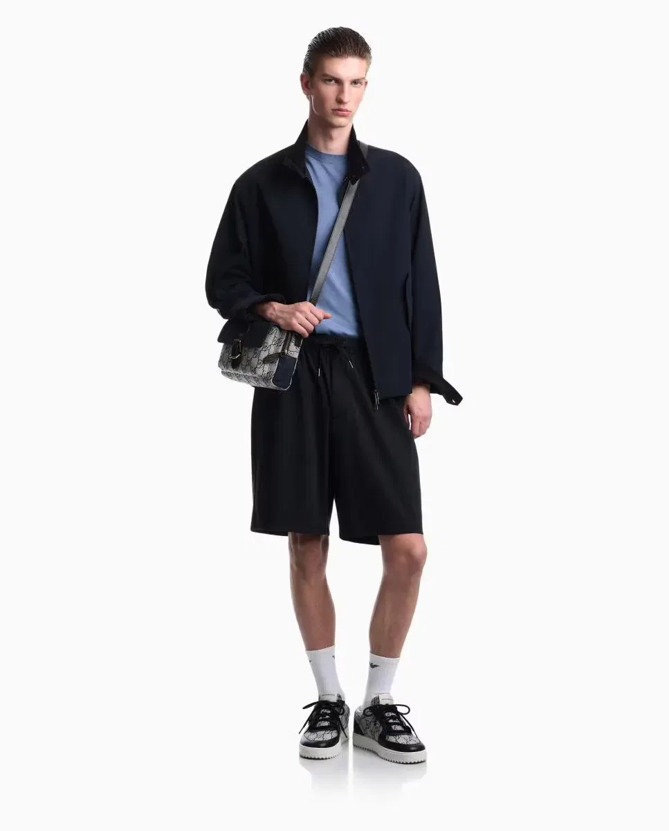 Мужские шорты хлопковые с логотипом Emporio Armani, Azul Marino