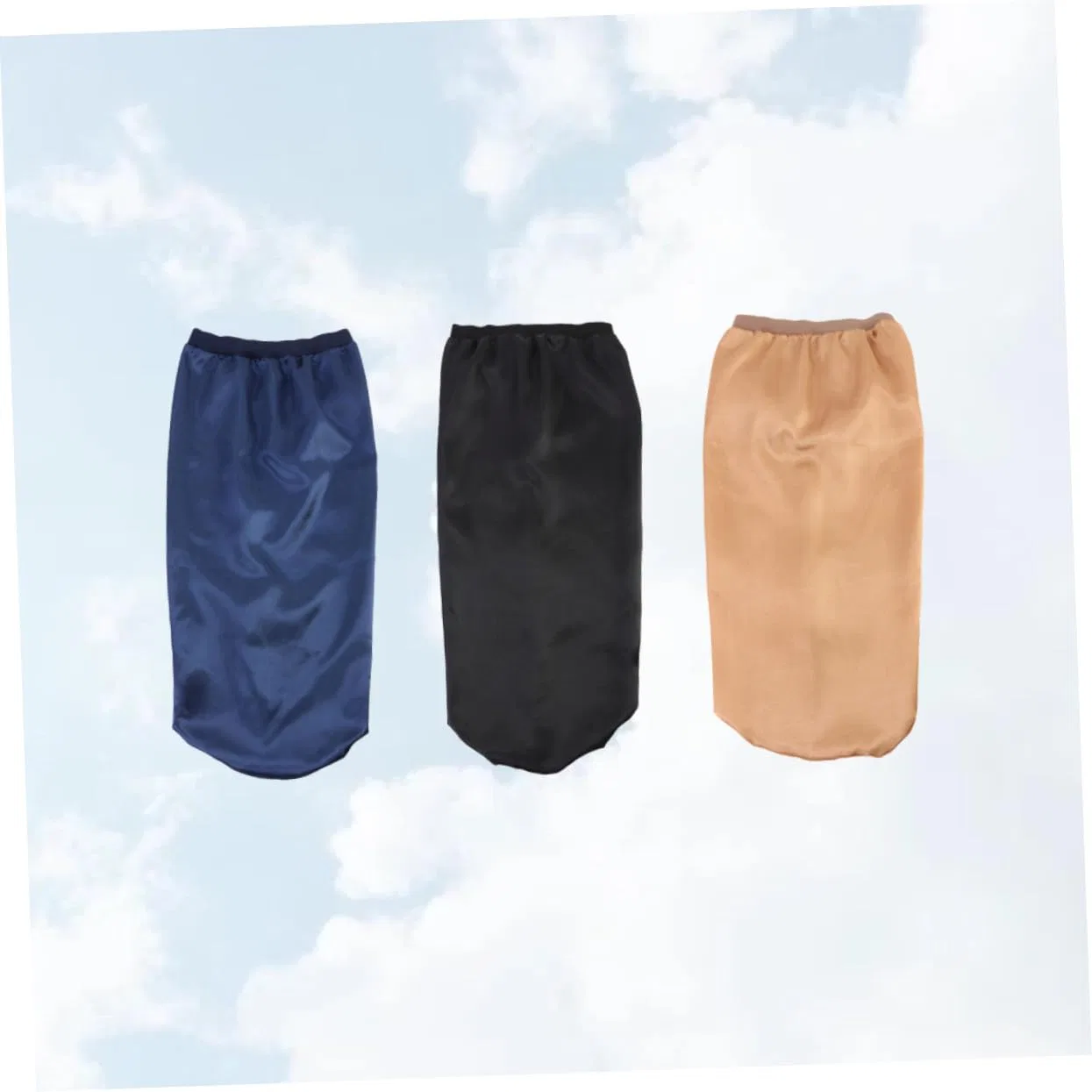 Шапочка для душа из сатина, GANAZONO, набор 3 шт, 63x26x2 см, Schwarz, Marineblau, Goldene — фото 4