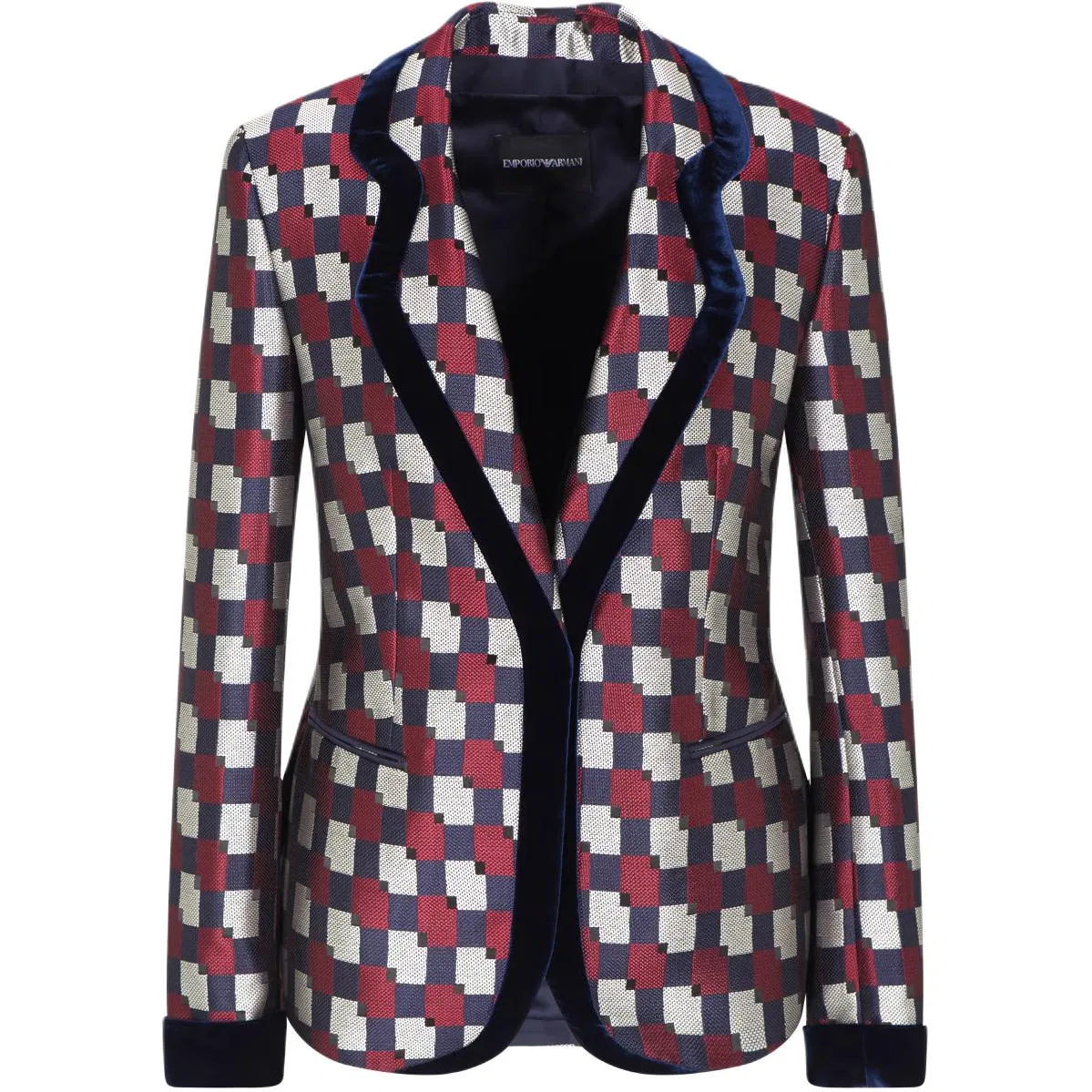 Женский пиджак однобортный с принтом Emporio Armani, Multicolor