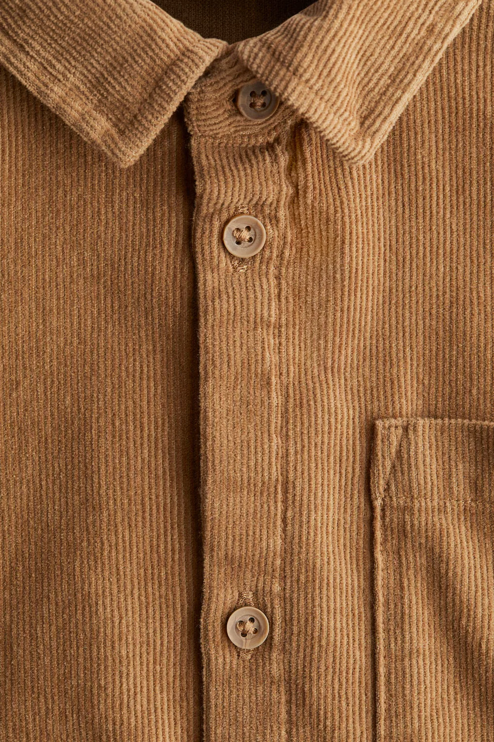 Вельветовая рубашка с узором H&M, Beige — фото 2