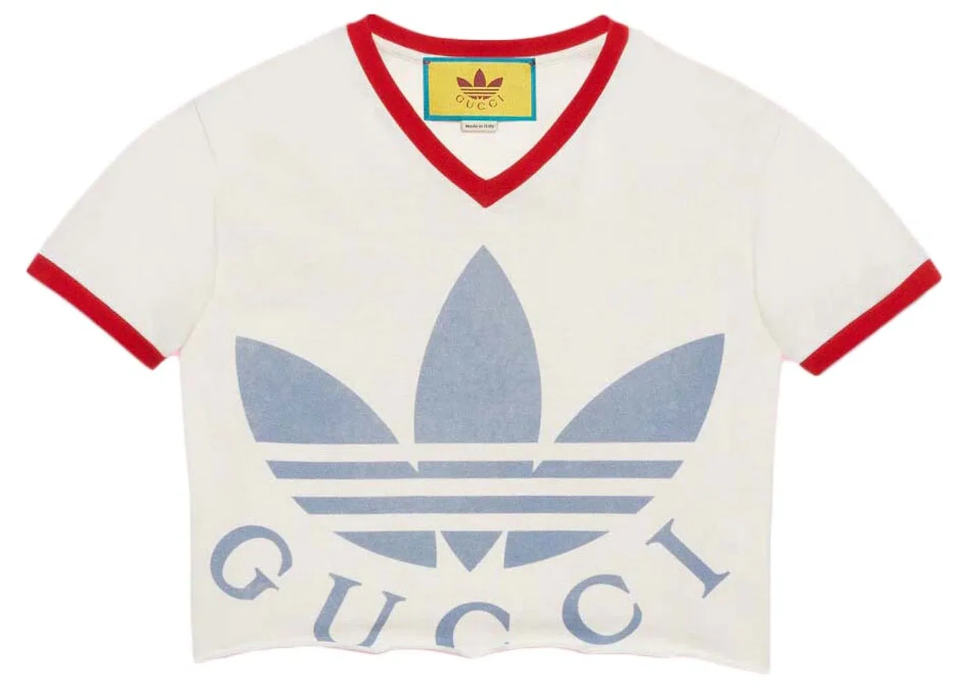 Женская футболка укороченная Gucci x Adidas T-Shirt, White
