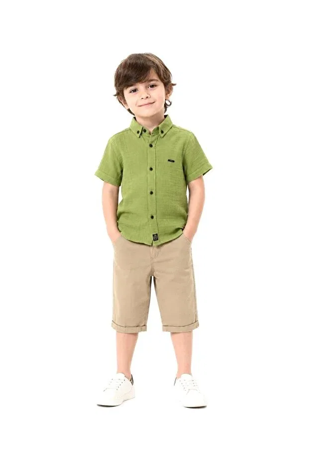 Детская рубашка для мальчиков хлопковая Dgs Kids, Khaki