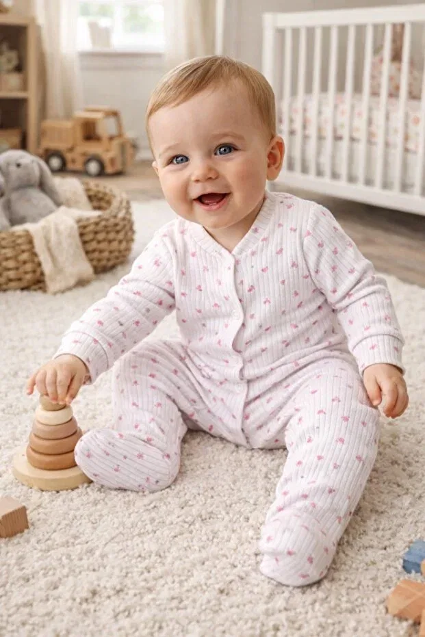 Детское боди-комбинезон хлопковый комплект 3-предметный Vivolas, Girl Set — фото 4