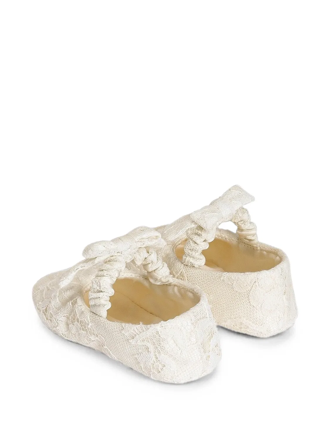 Кружевные пинетки Dolce & Gabbana Kids, нейтральные цвета — фото 2