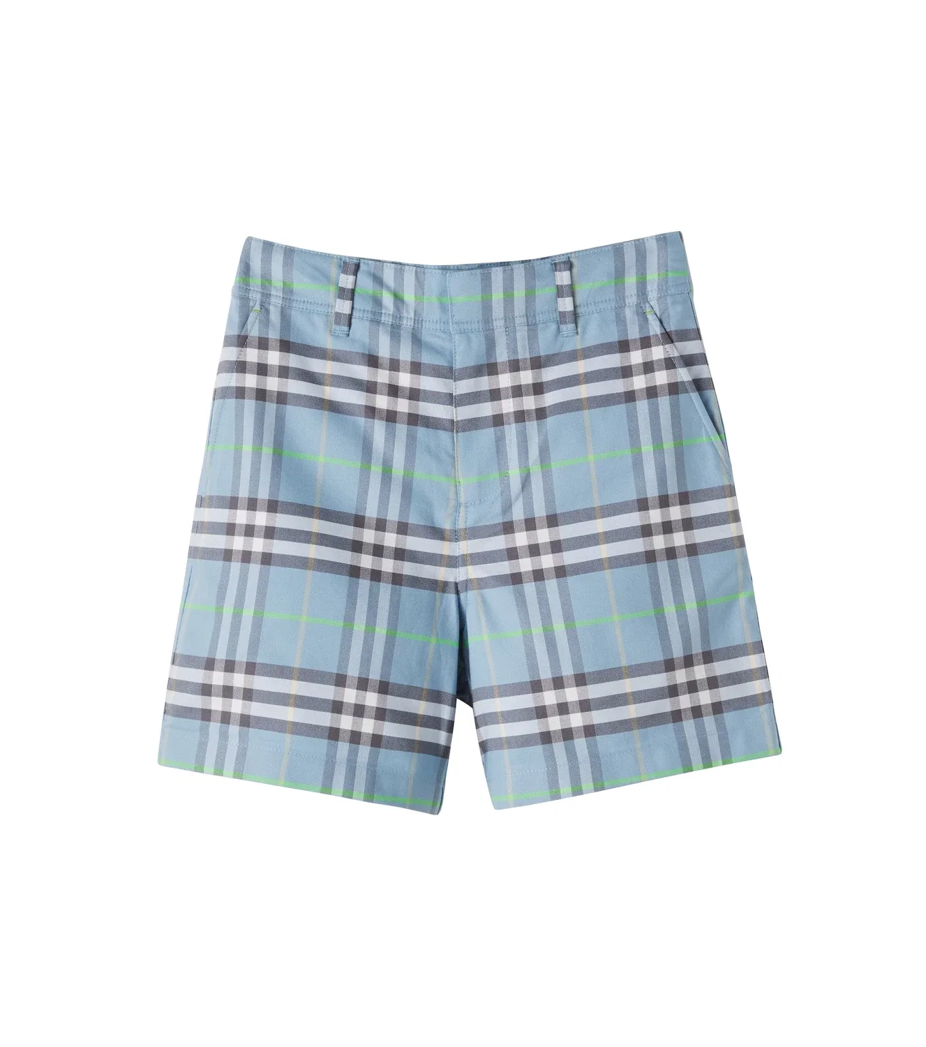 Шорты хлопковые в клетку Burberry Kids, синий