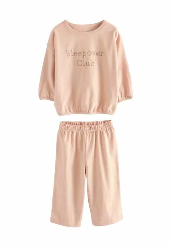 Пижамный комплект из 3 предметов, свободный крой, Wide leg 3 pack set, Next, Ecru Pink Slogan Print, розовый — фото 2