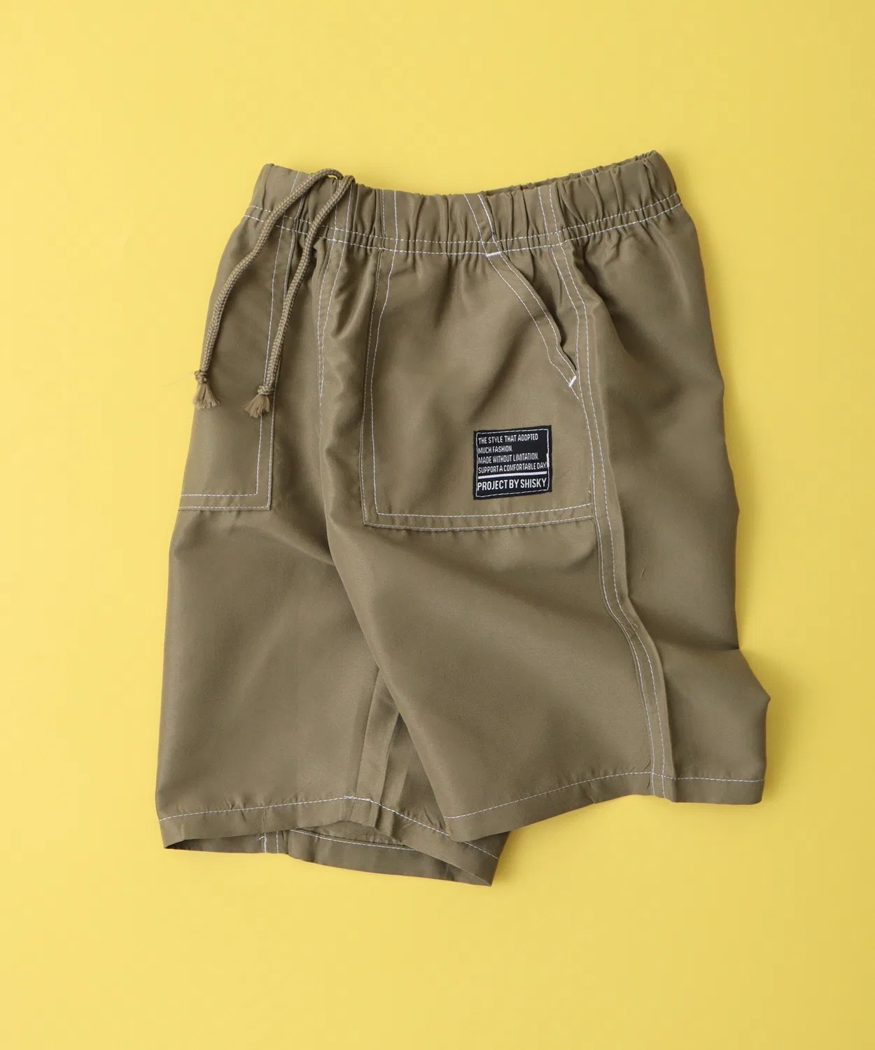 Детские шорты карго свободного кроя с вышивкой FUNALIVE, Khaki Olive